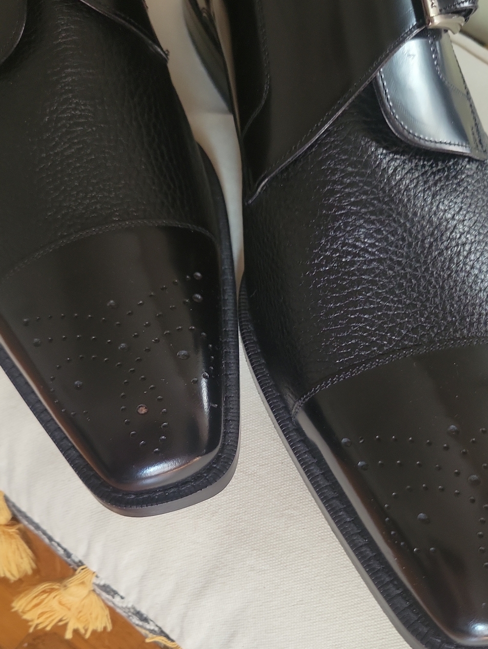 Mezlan Leather Men's Phoenix Cap Toe Single Monk Strap Dress Shoes - Picture 2 of 10